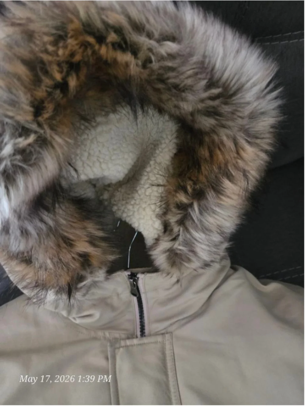 Ralph Lauren Boy's Size 18-20 Faux Fur Heavyweight winter coat